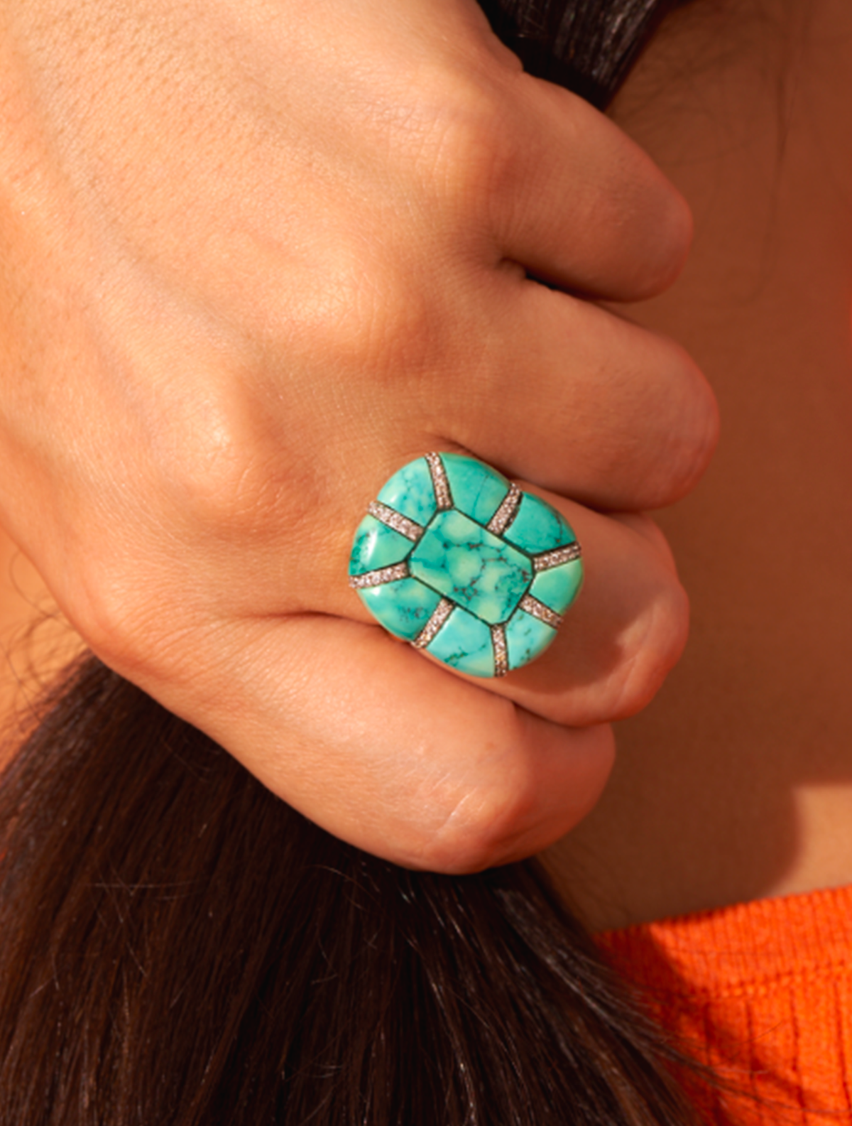 Reem Ring - Turquoise - alternate view