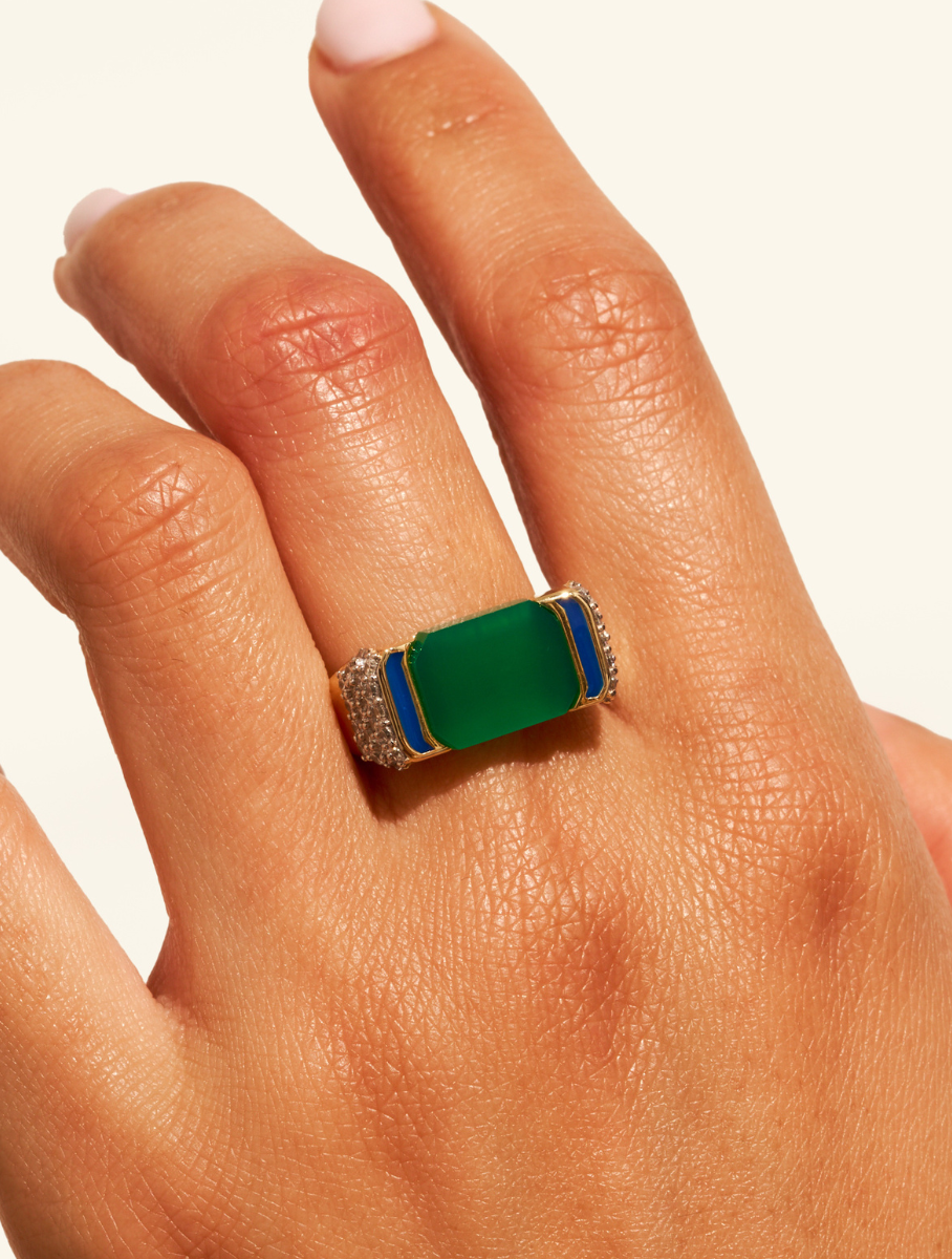 Berry Ring - Green Onyx - alternate view