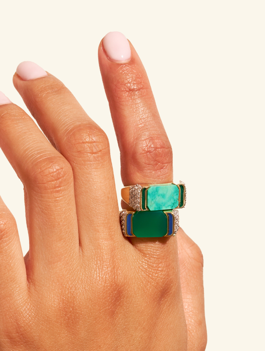 Berry Ring - Green Onyx - detail view