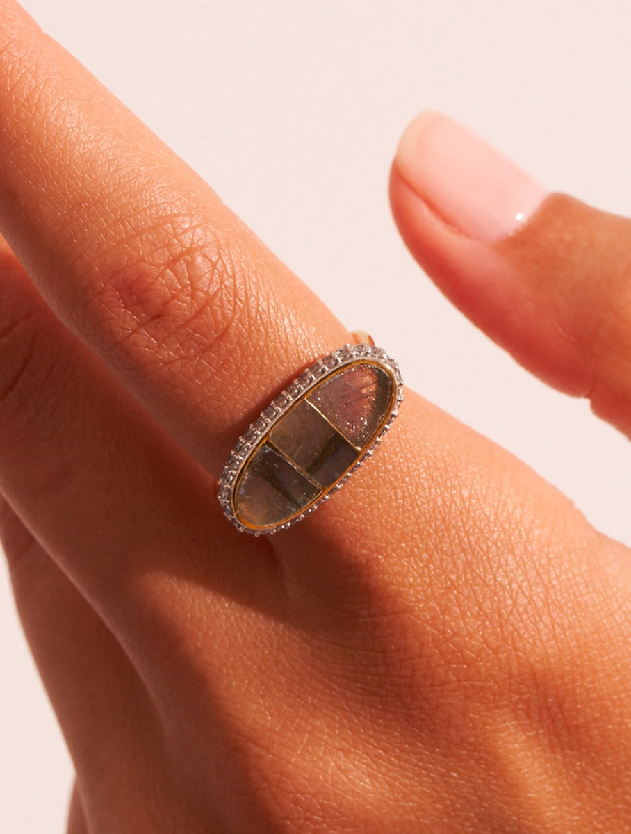 Izy Ring - 1 - Labradorite - alternate view