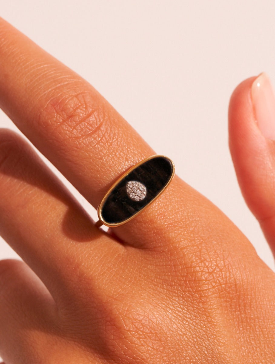 Izy Ring - 2 - Textured Onyx - alternate view