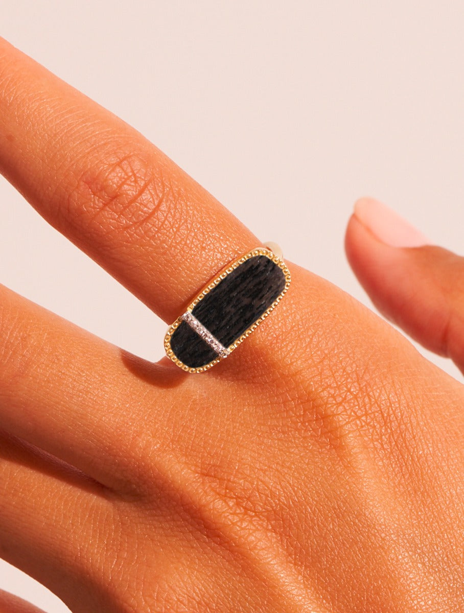 Izy Ring - 3 - Textured Onyx - alternate view