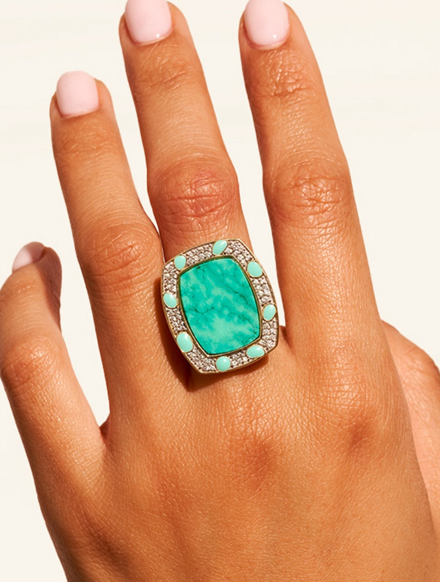 Ranee Ring - Turquoise - alternate view