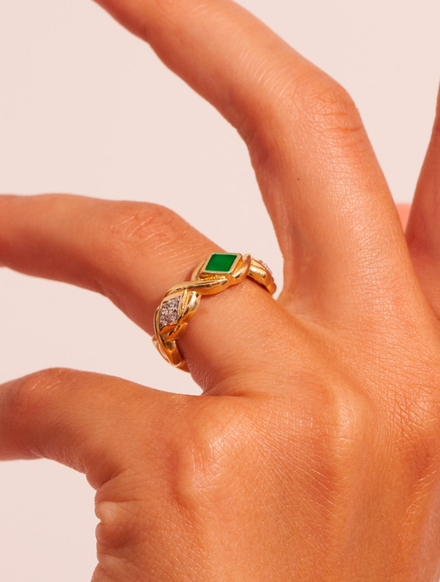 Sani Ring - Green Onyx - alternate view