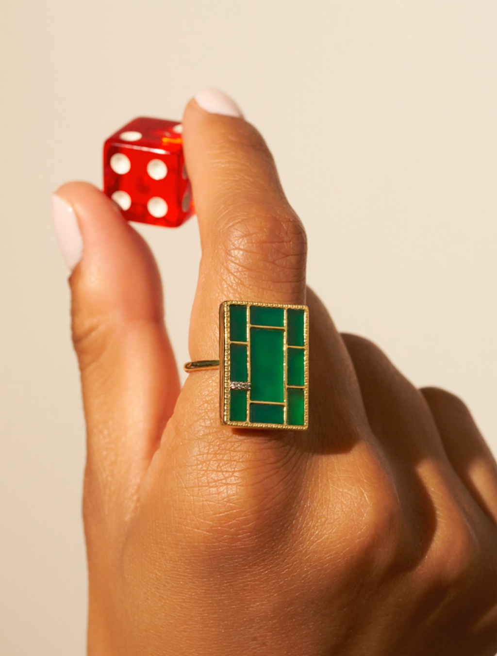 Mara Ring - Green Onyx - alternate view