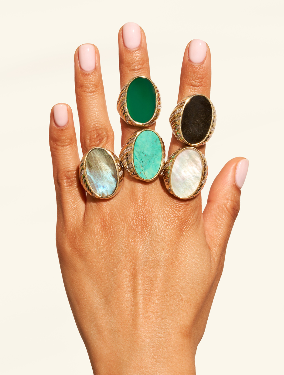 Amara Ring - Golden Obsidienne - detail view