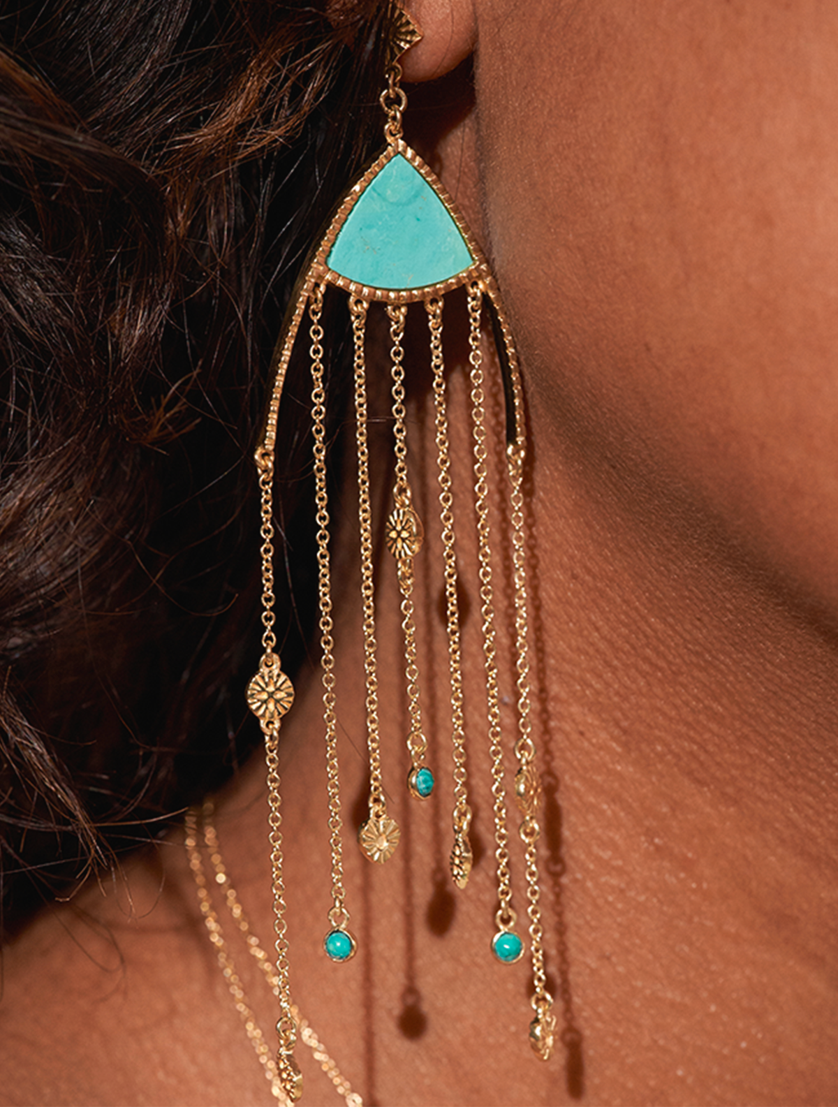 Mina Earrings - Turquoise - alternate view