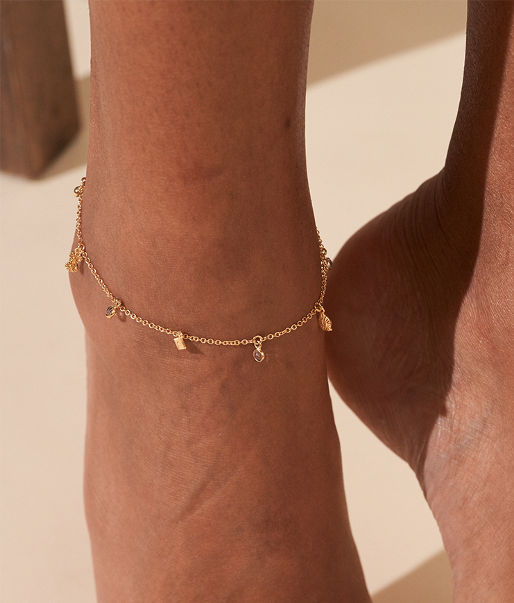Of Bracelet - Ankle Nati - White Zircons - alternate view
