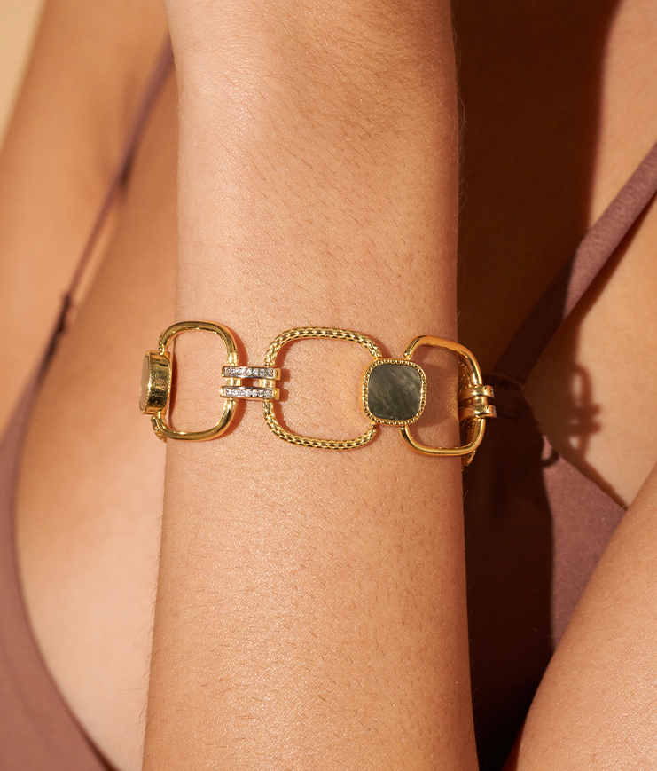 Kaïa Bracelet - Grey Mother-of-pearl - alternate view