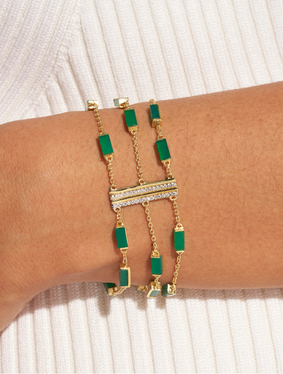 Mara Bracelet - Green Onyx - alternate view