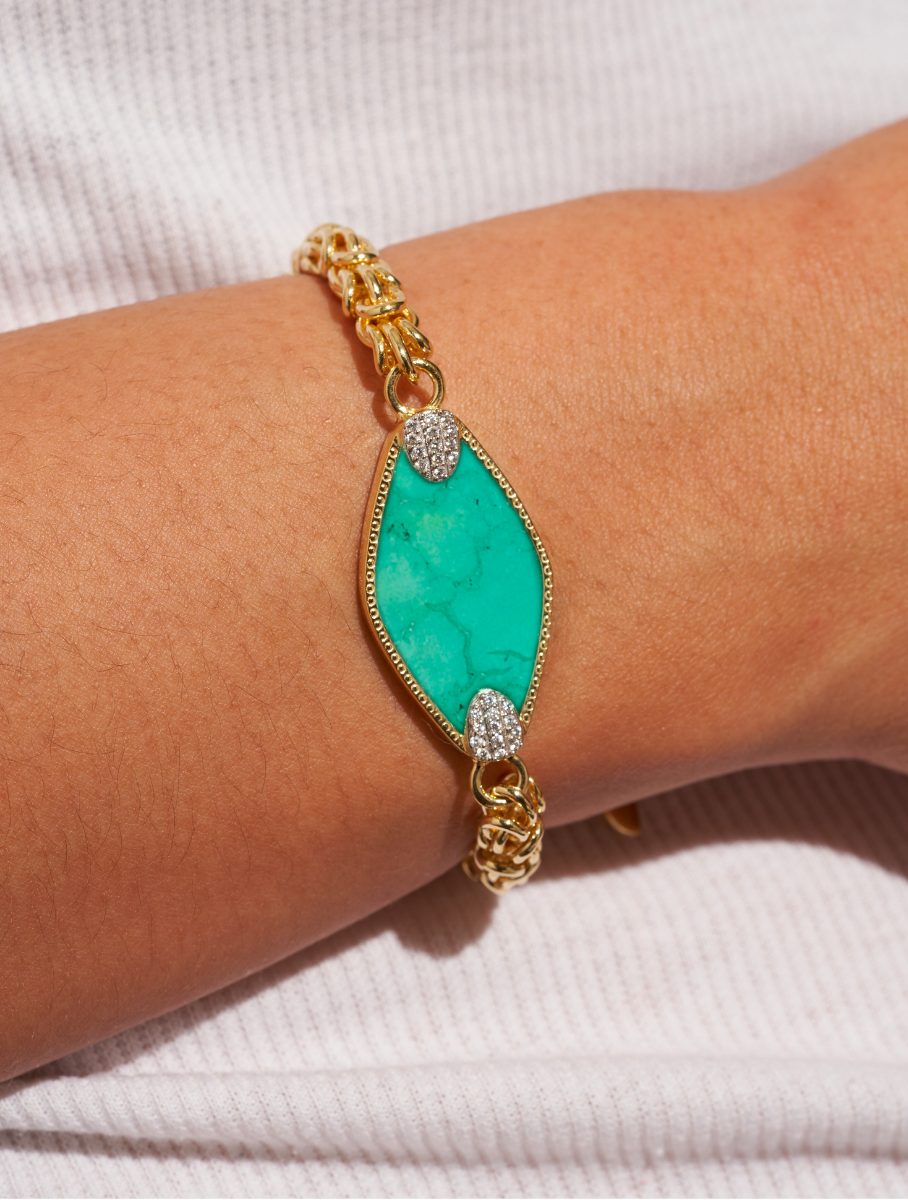 Mayan Bracelet - Turquoise - detail view