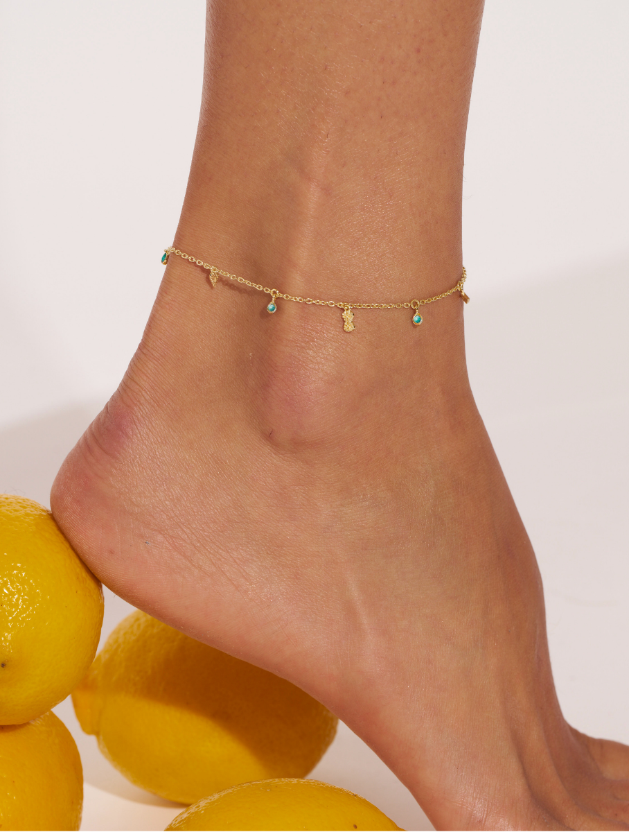 Of Bracelet - Ankle Nati - Turquoise - alternate view