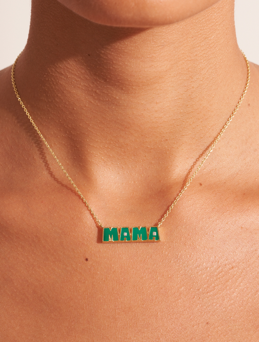Mama Necklace - Green Onyx - alternate view