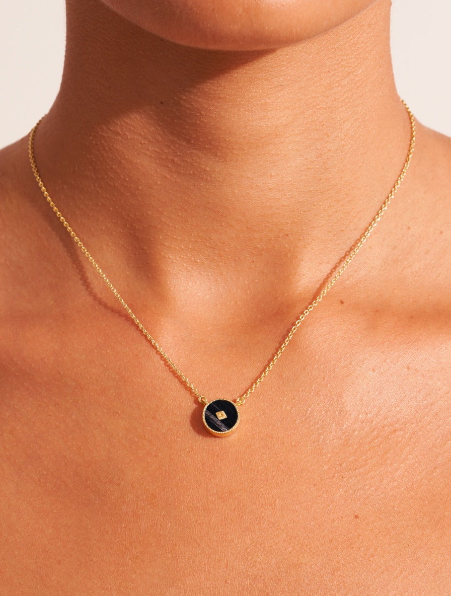 Sanja Necklace - Textured Onyx - alternate view