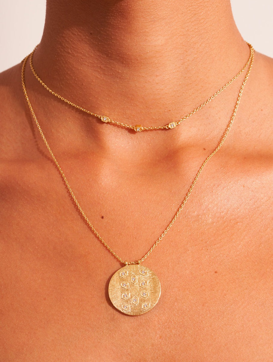 Tara Necklace - White Zircons - alternate view