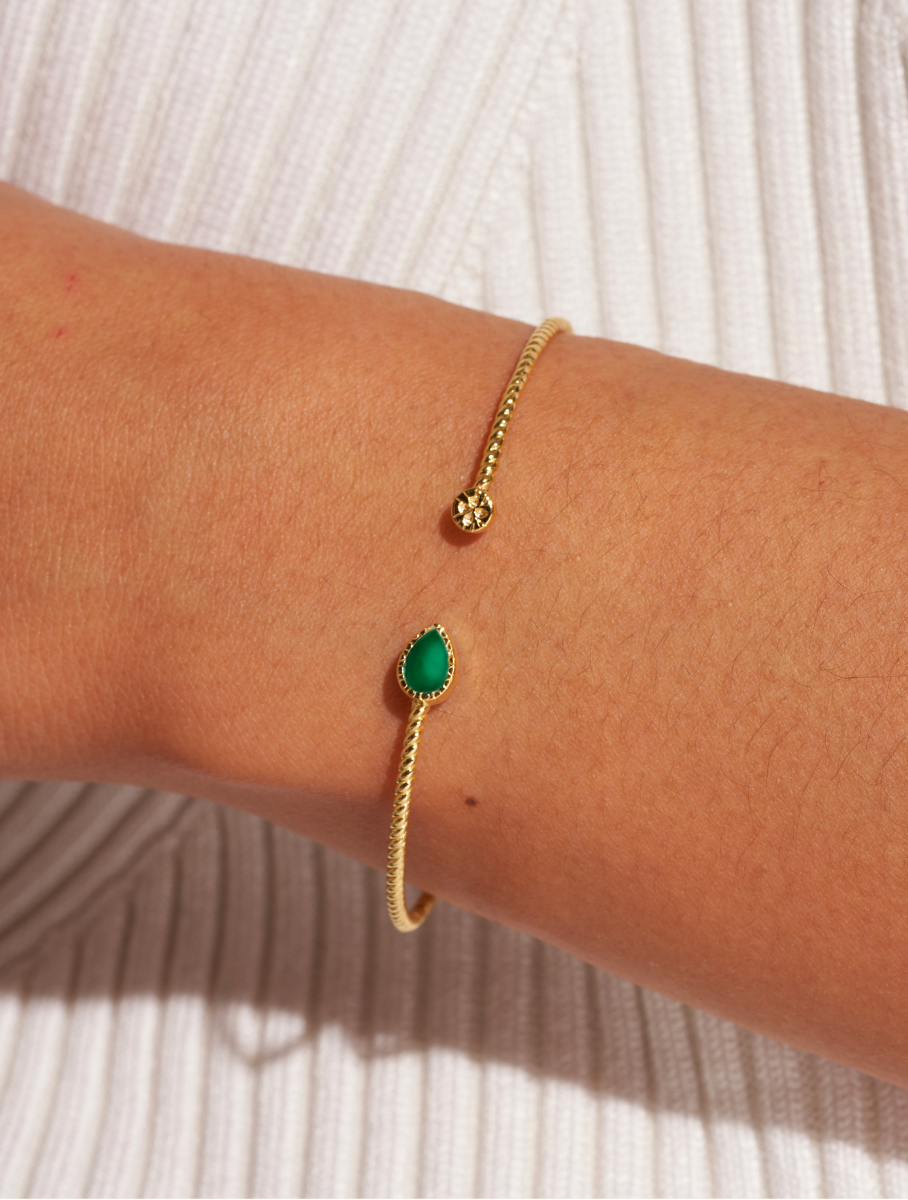 Bali Bangle - Green Onyx - alternate view