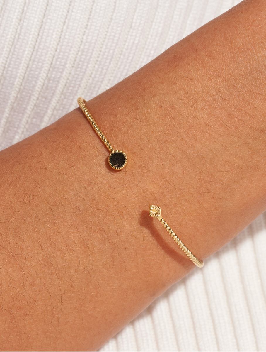 Livy Bangle - Textured Onyx - alternate view