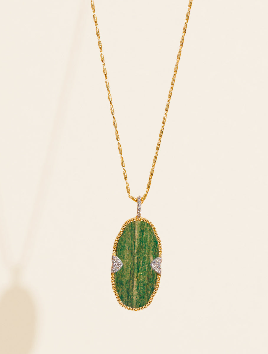 Belize Long Necklace - Aventurine - front view
