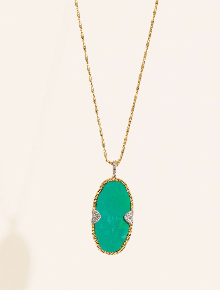 Belize Long Necklace - Turquoise - front view