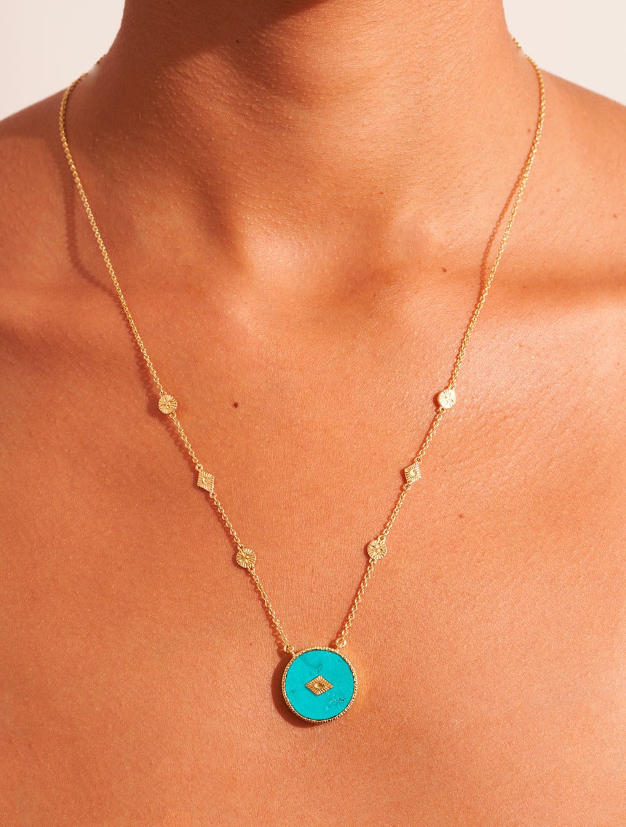 Sanja Long Necklace - Turquoise - alternate view