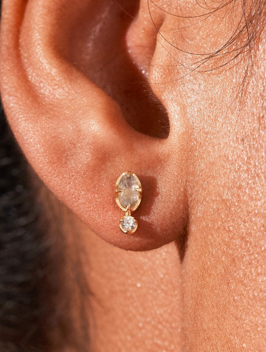 Mani Earrings - Labradorite - alternate view