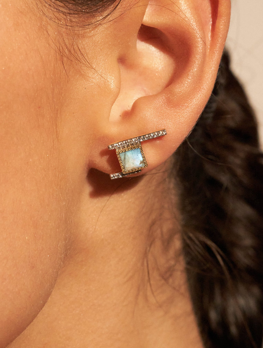 Kara Earrings - Labradorite - alternate view
