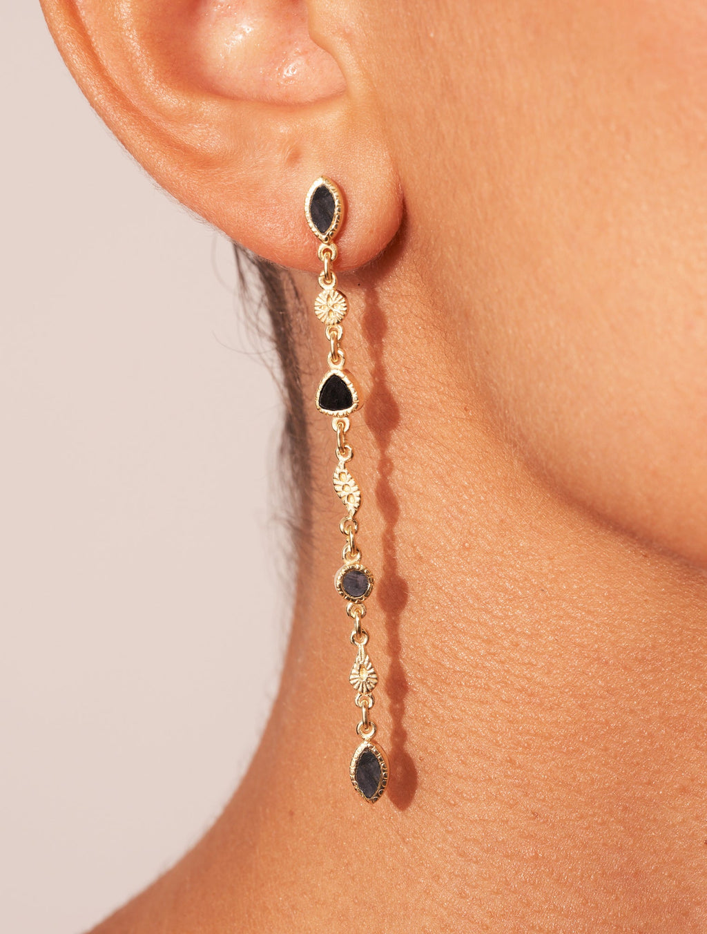 Macha Earrings - Textured Onyx - alternate view