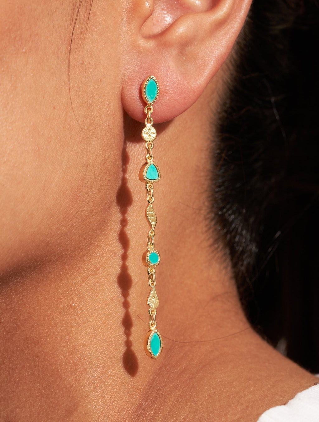 Macha Earrings - Turquoise - alternate view