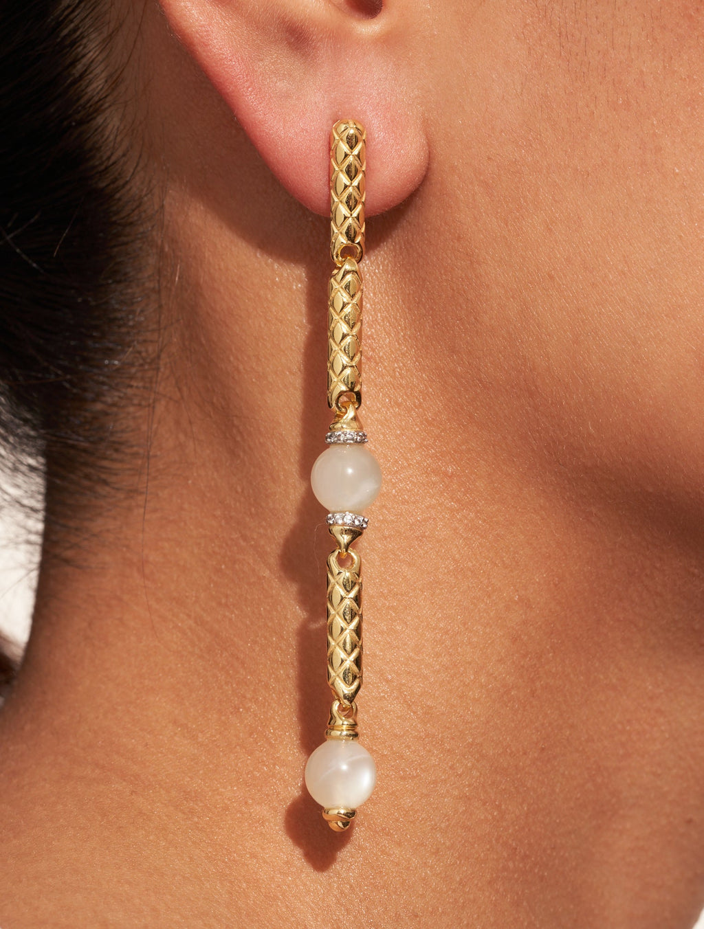 Oro Earrings - Stone of Moon - alternate view