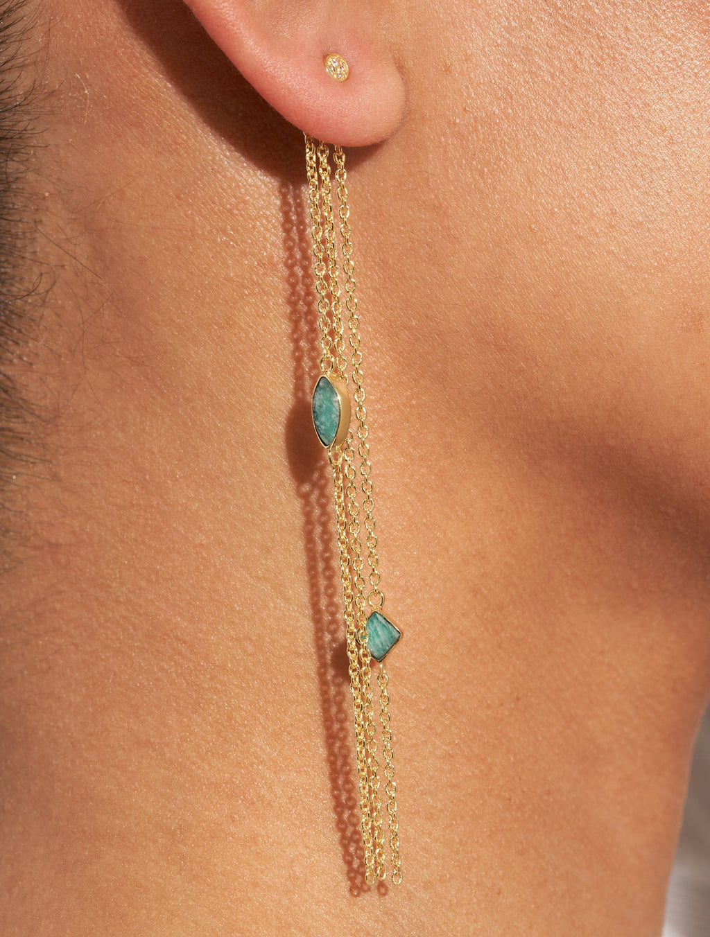 Shayan Earrings - Amazonite - alternate view