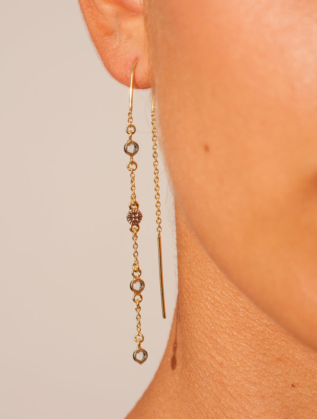 Sitara Earrings - White Zircons - alternate view