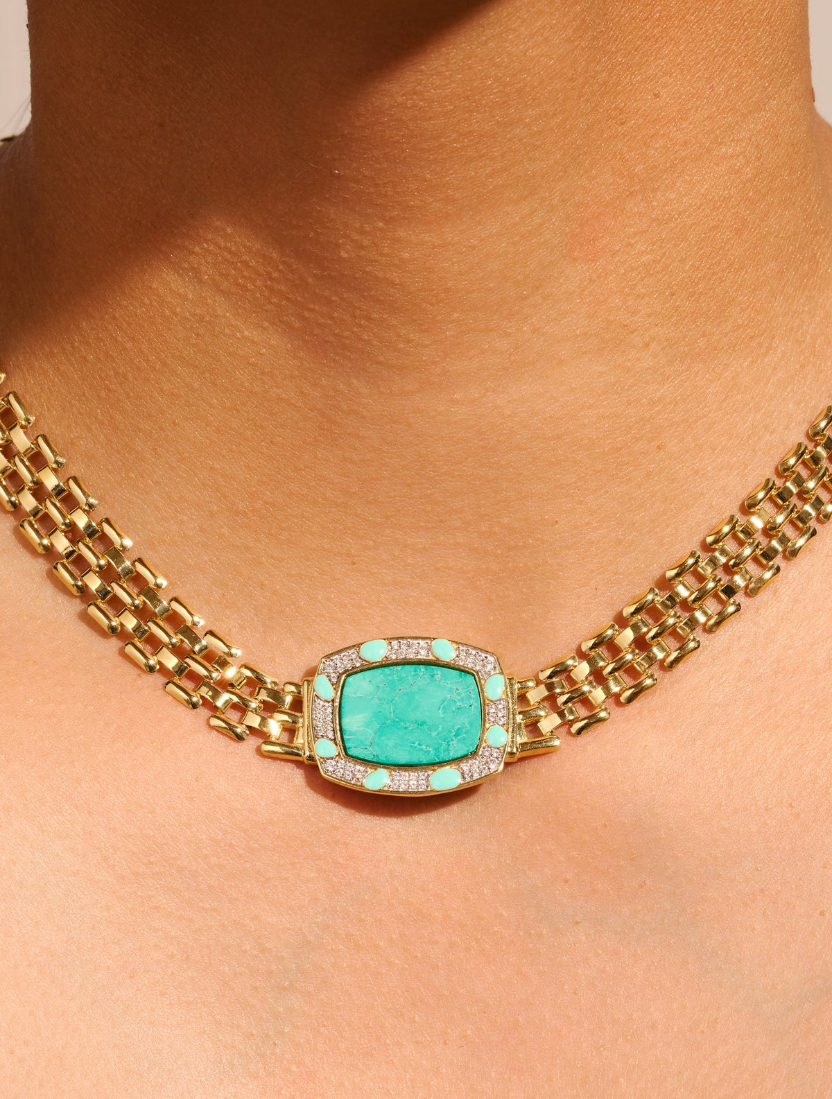 Ranee Necklace - Turquoise - alternate view