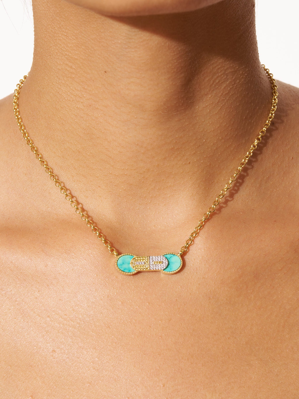 Sinae Necklace - Turquoise - alternate view
