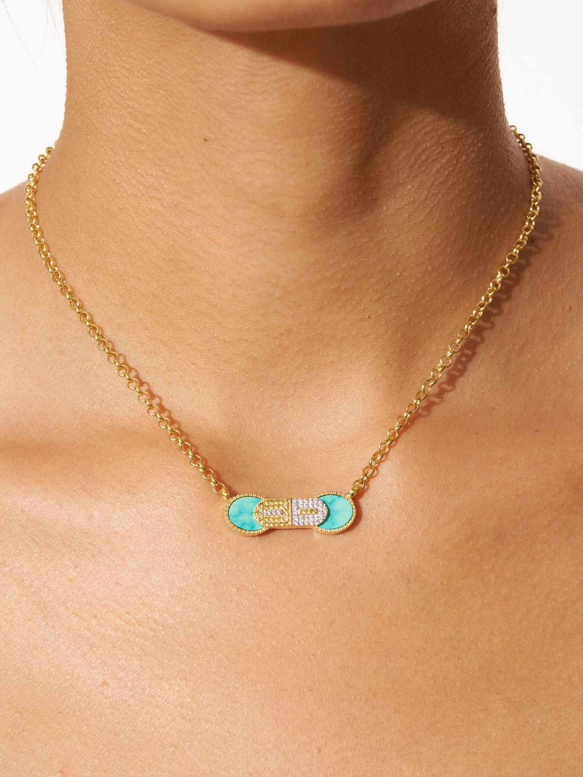 Sinae Necklace - Turquoise - alternate view