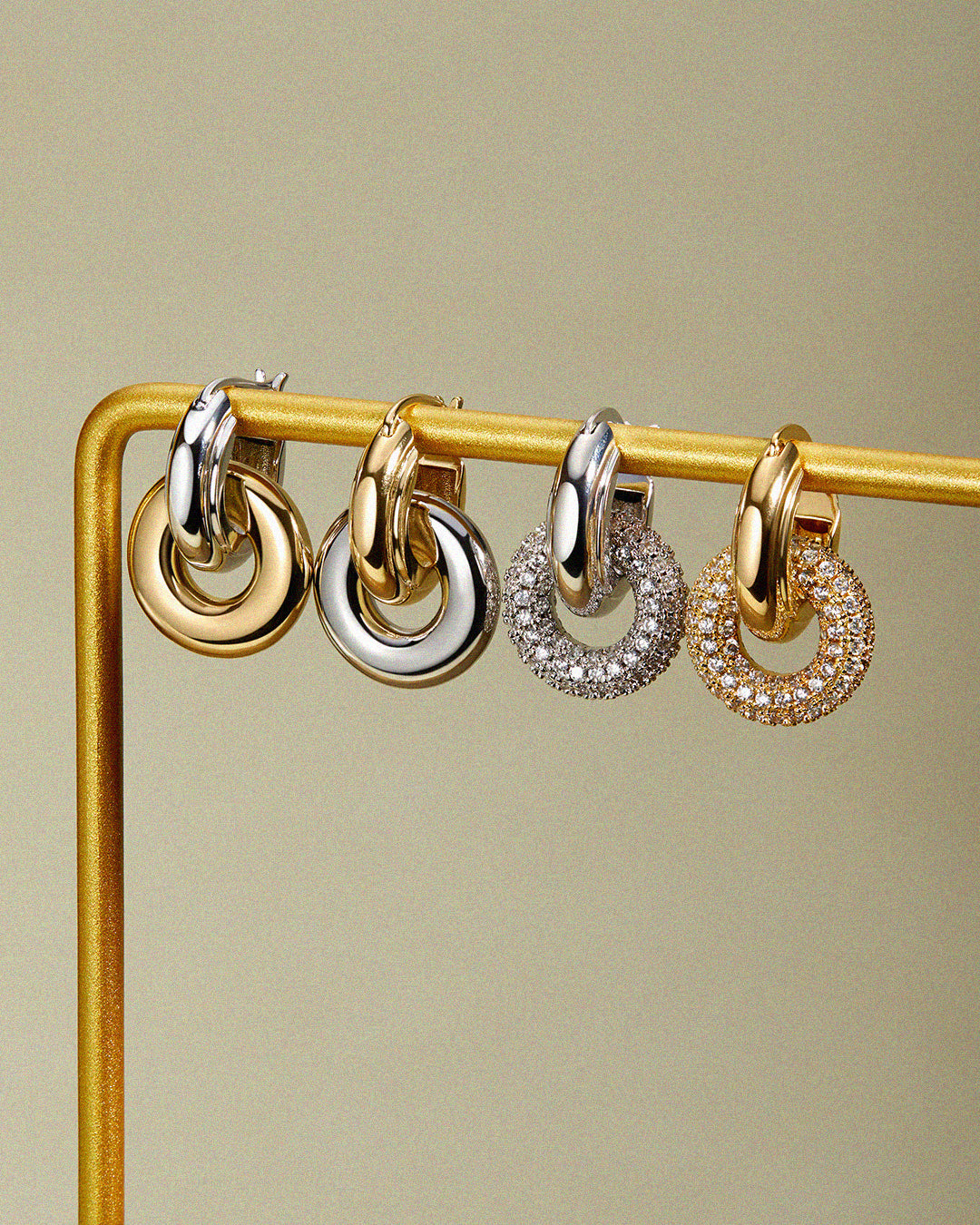 Two-Tone Interlock Hoops — another angle