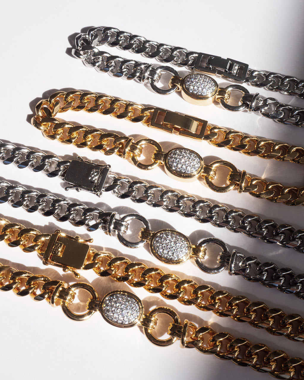 Pavé Oval Link Bracelet — alternate angle
