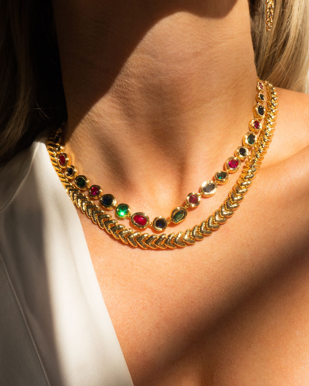 Royale Stone Tennis Necklace — detail view