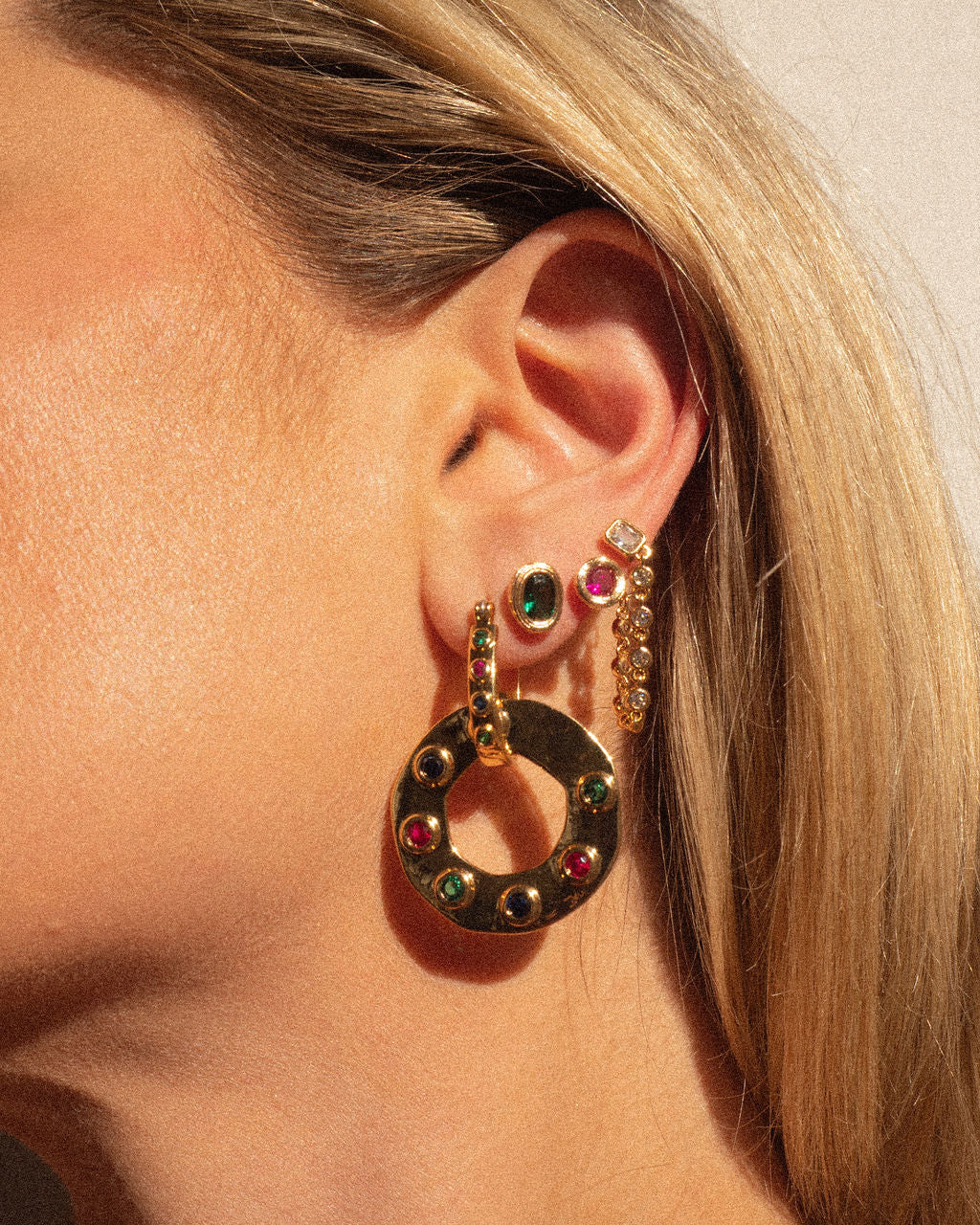 Royale Stone Studs - Earrings — another angle