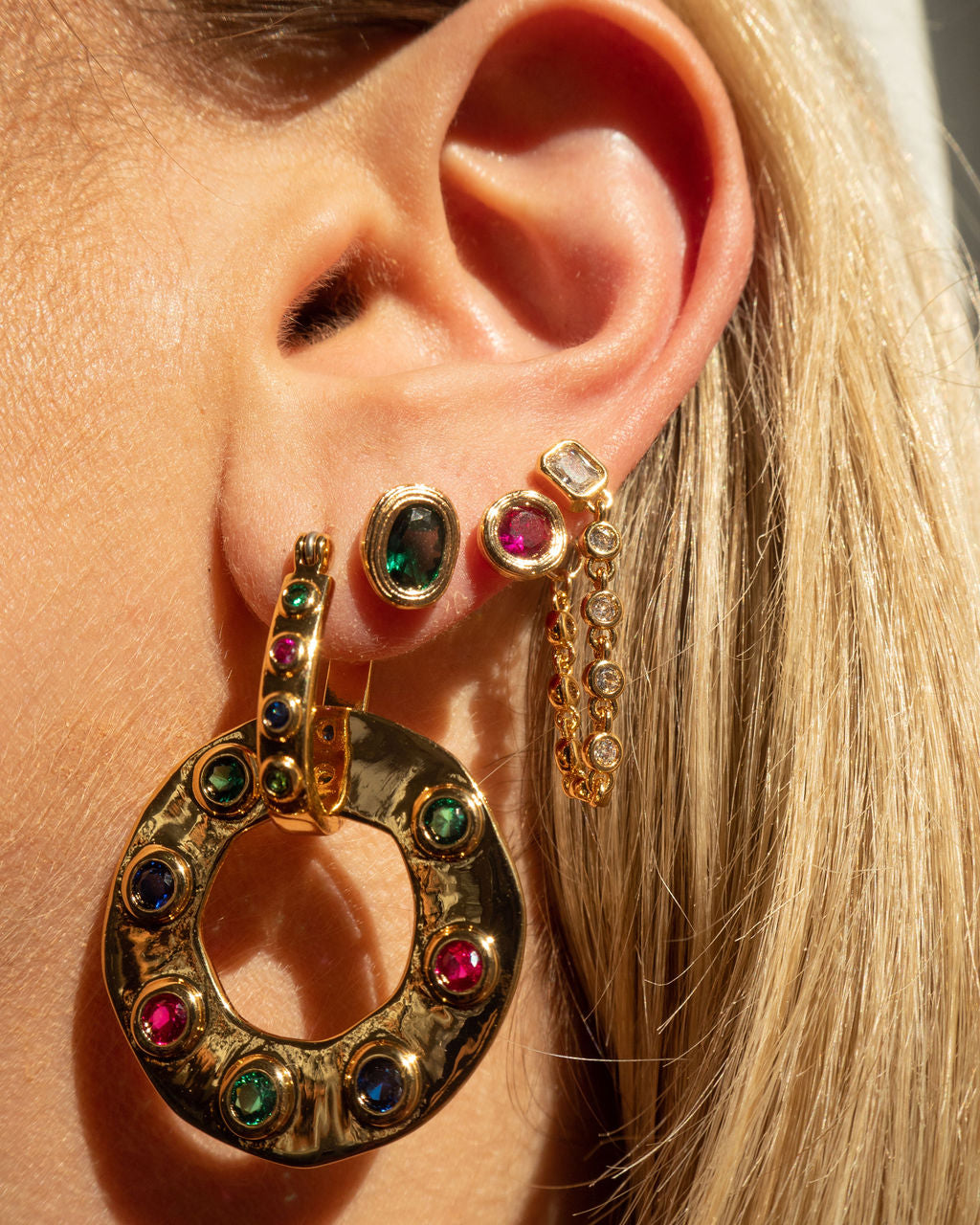 Royale Stone Statement Earrings — detail view
