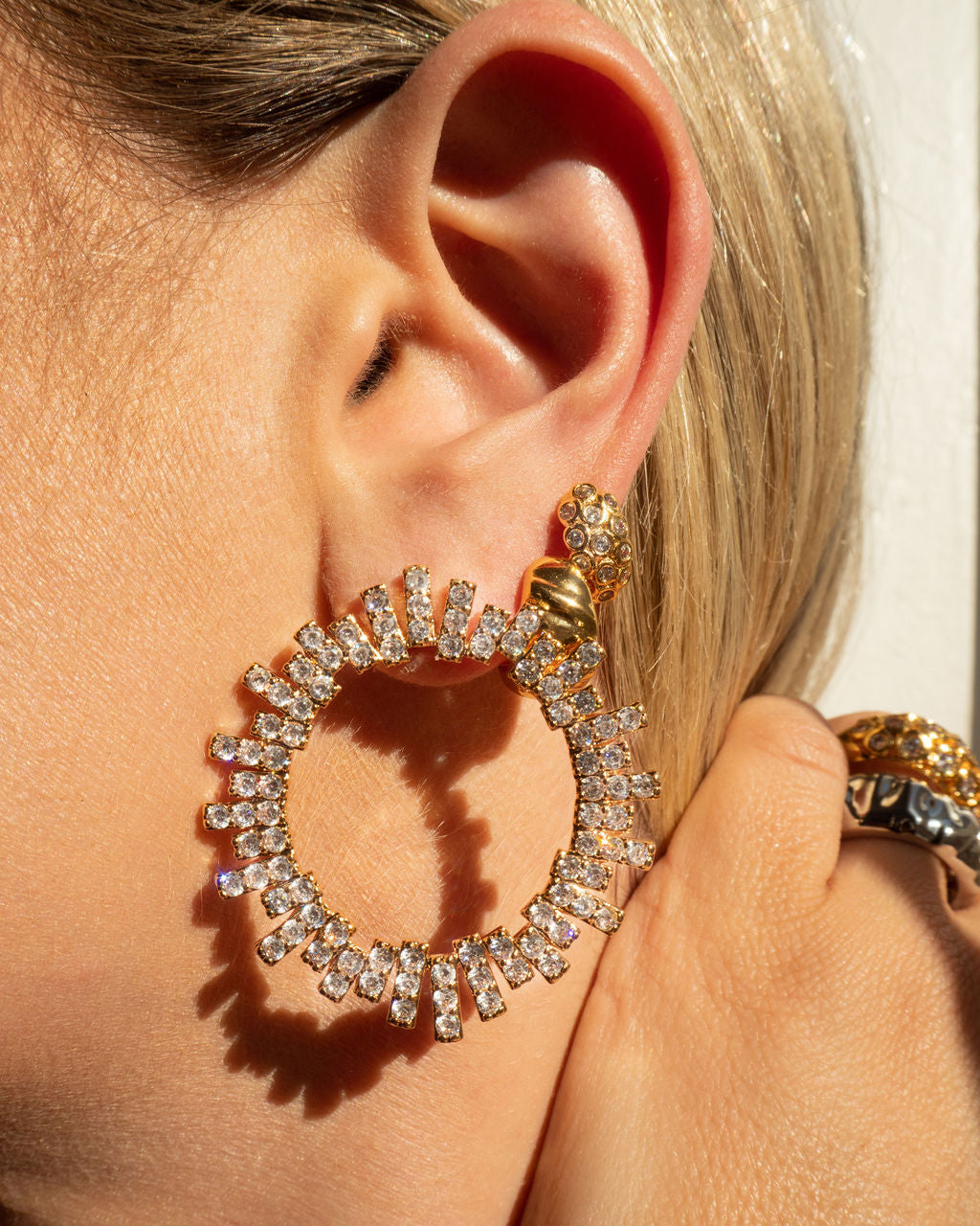 Pavé Ray Earrings — alternate angle