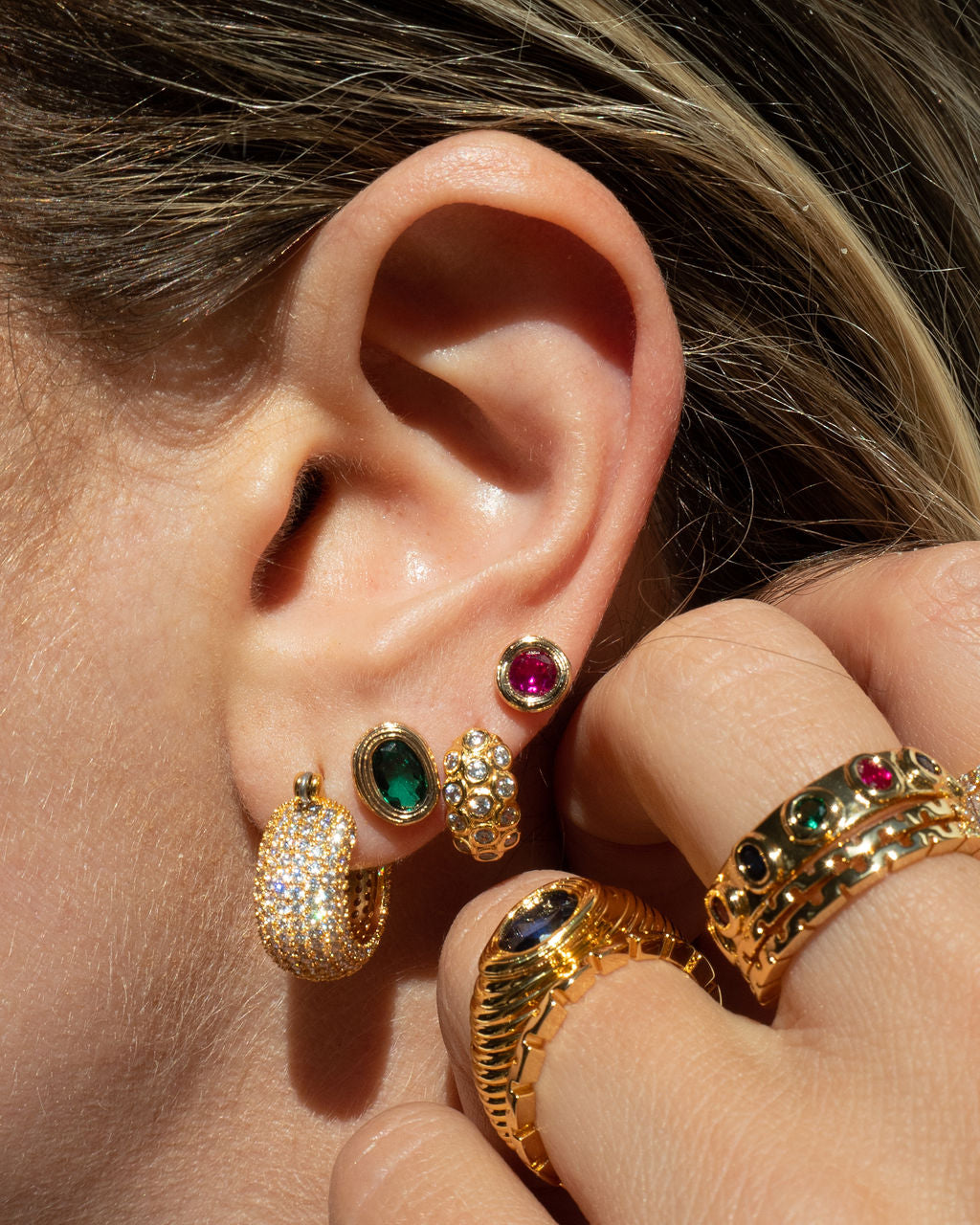 Royale Stone Studs - Earrings — alternate view 2