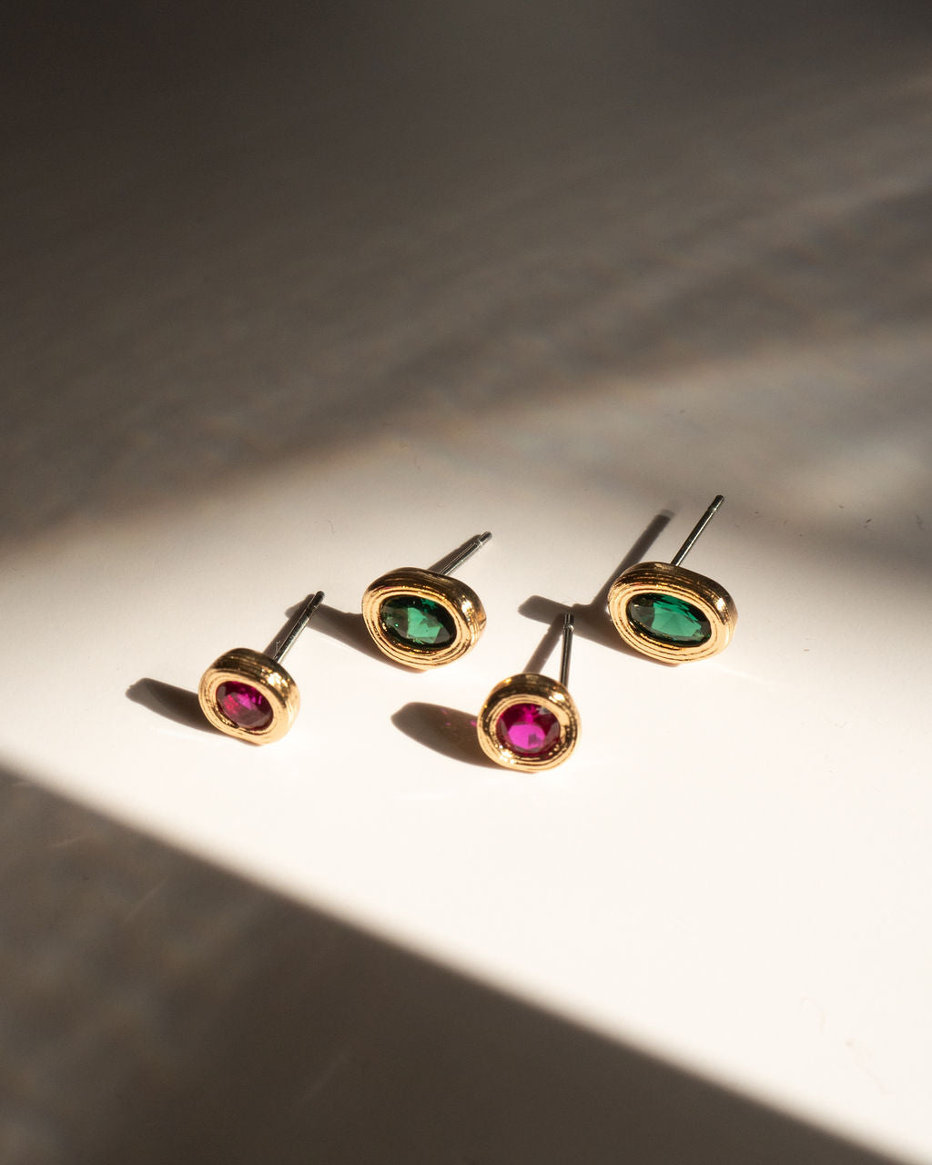Royale Stone Studs - Earrings — alternate angle