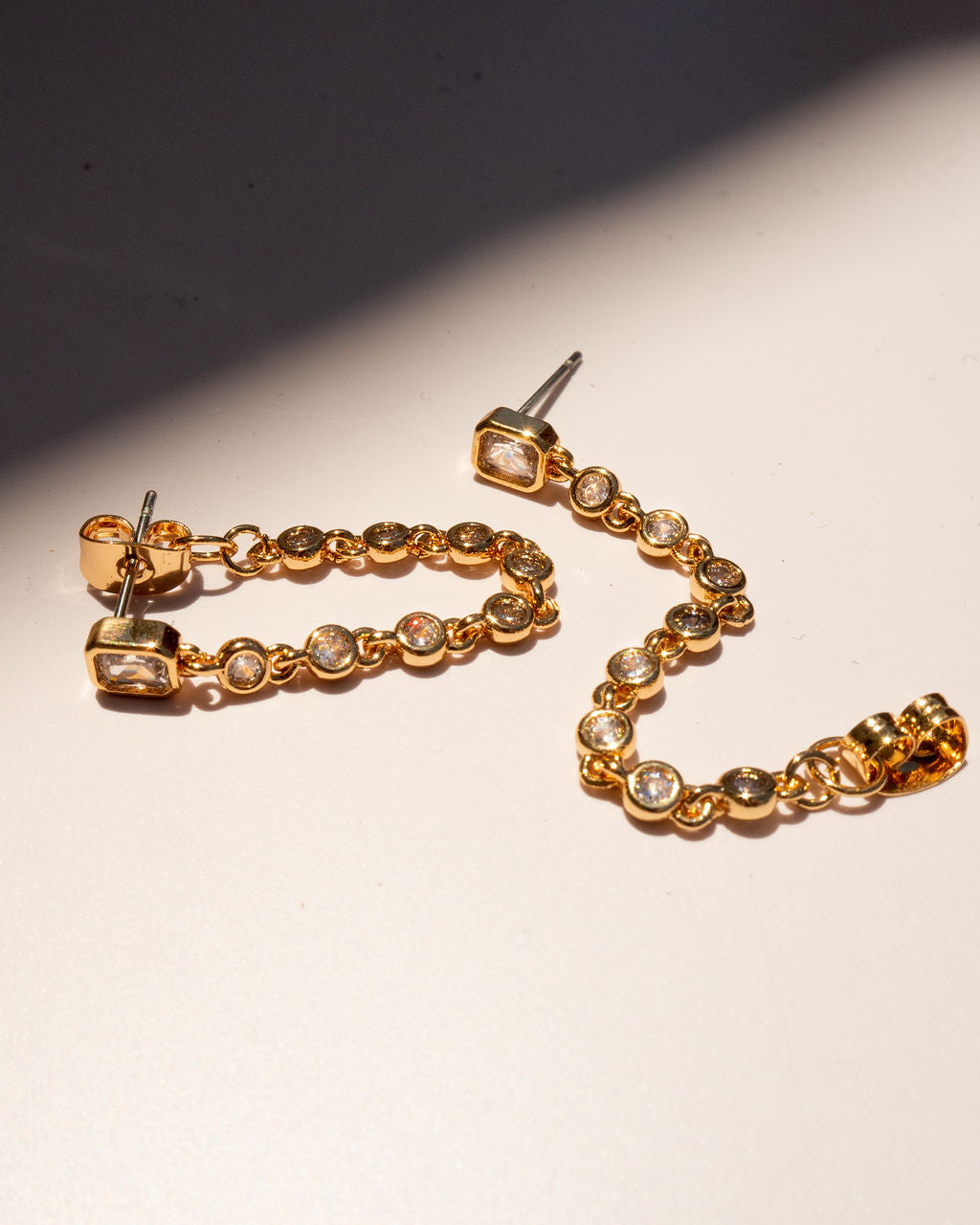 Chloe Chain Studs — another angle