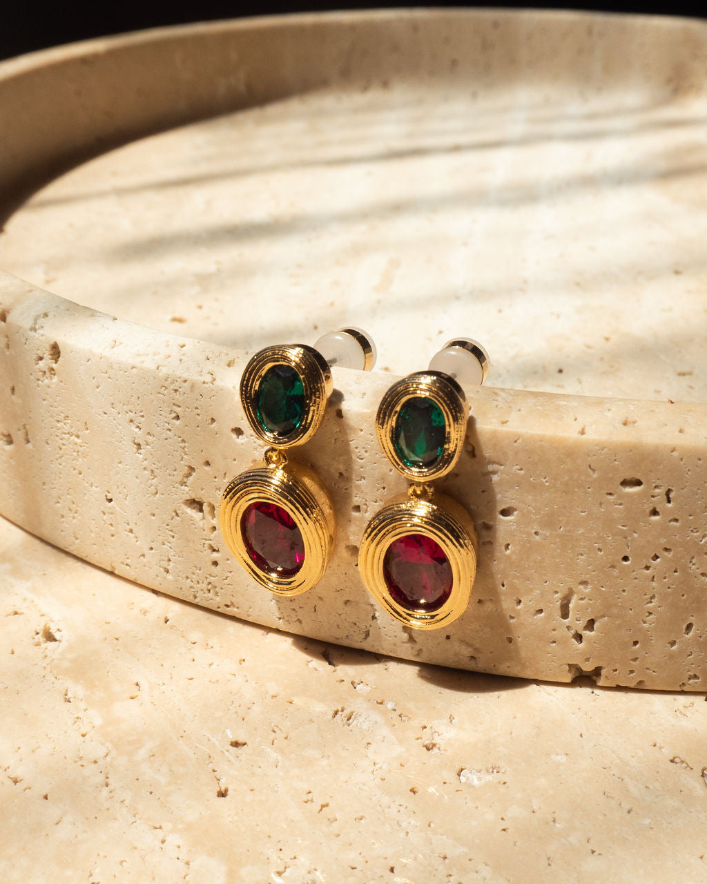 Royale Stone Drop Studs - Earrings — alternate angle