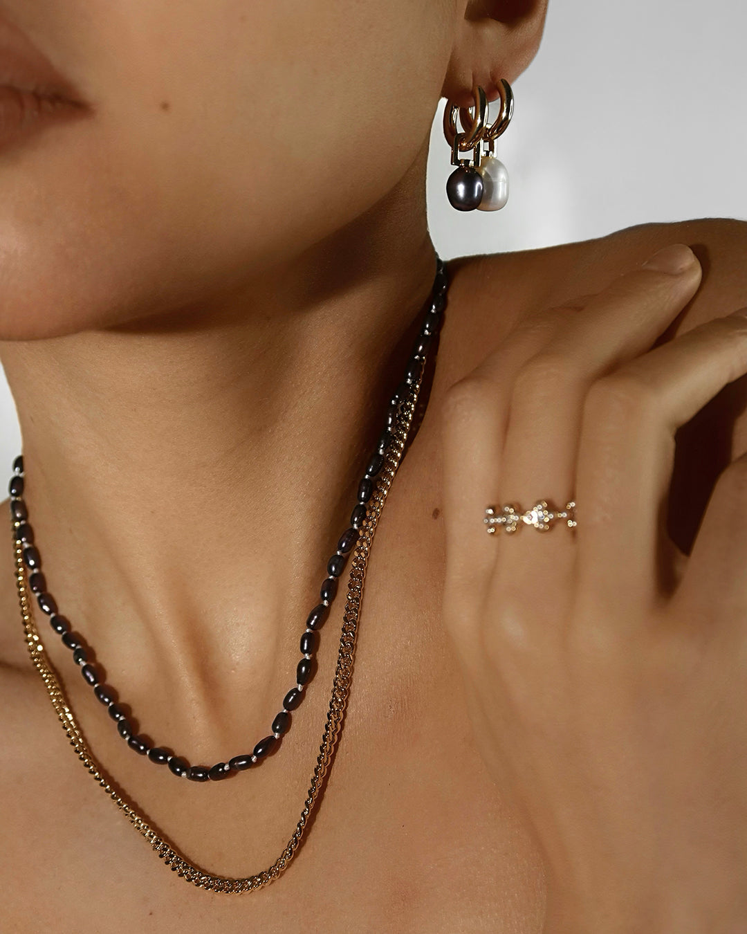 Pearl Chain Necklace Set — alternate view 2