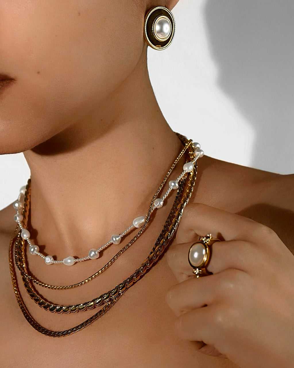 Pearl Statement Studs - Earrings — alternate view 2