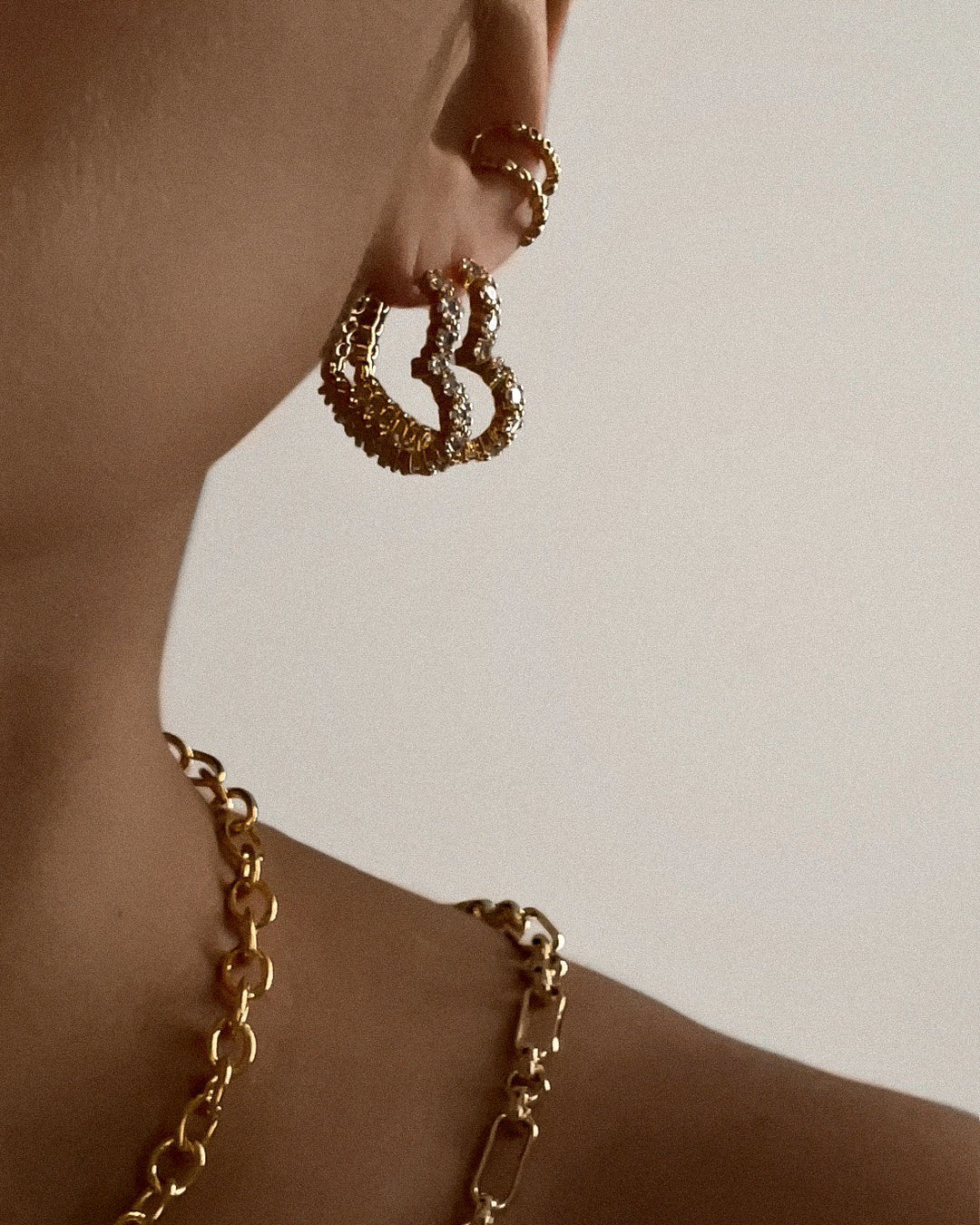 Diamond Heart Bijoux Hoops - Silver — alternate view