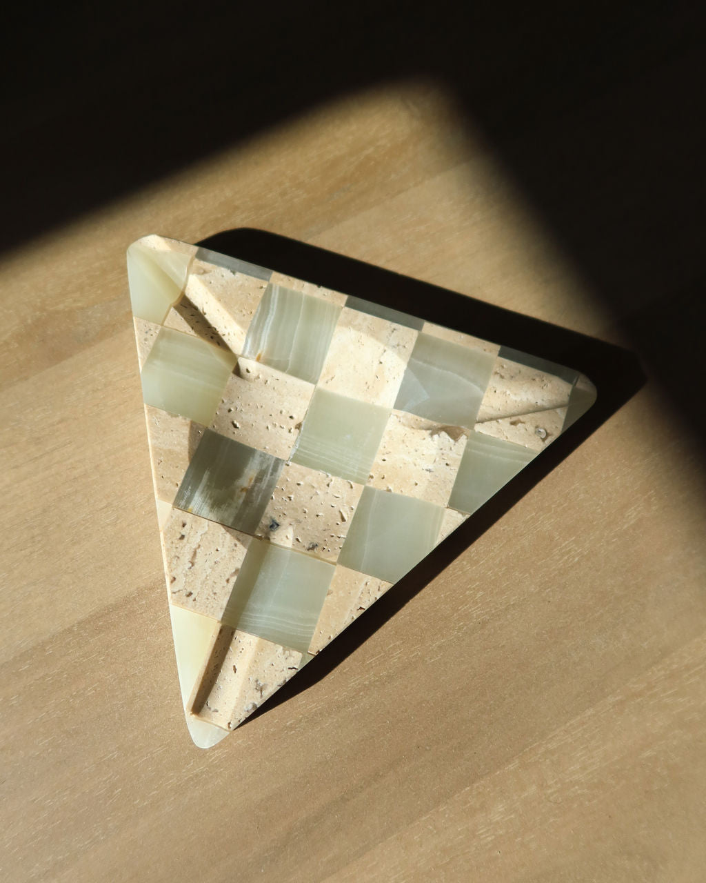 Triangle Travertine Tray — alternate view