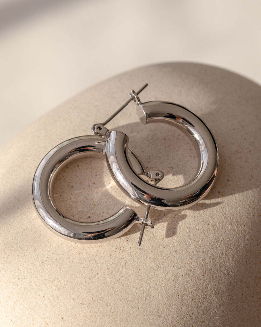 Baby Amalfi & Marbella Hoops - Silver in Gold — alternate view
