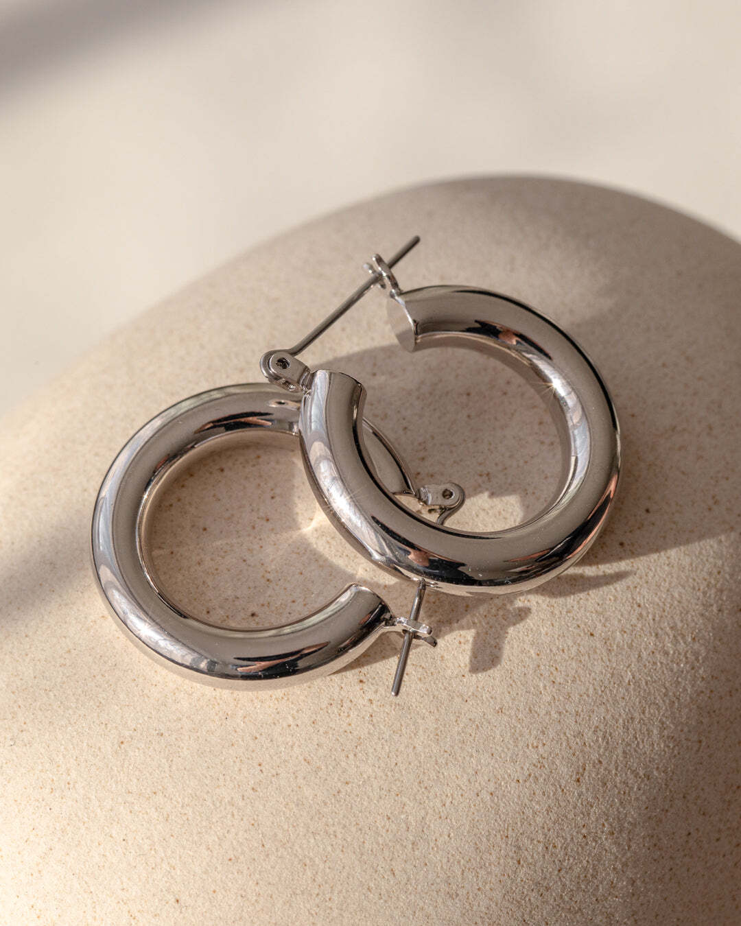 Baby Amalfi & Marbella Hoops - Silver in Gold — alternate view
